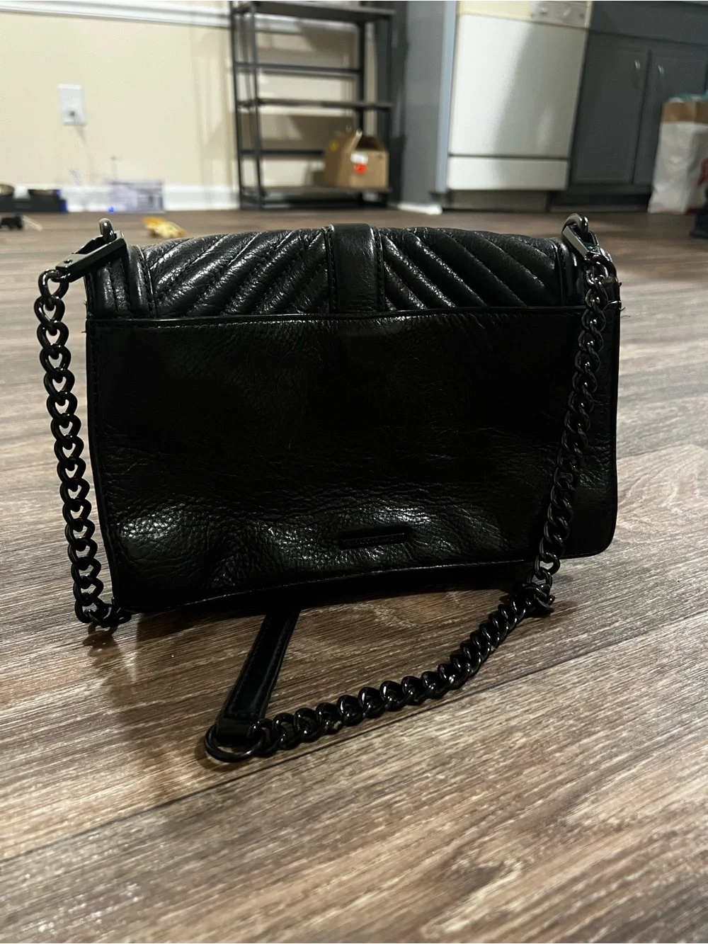 Rebecca Minkoff Black Small Love Quilted Chevron Crossbody bag
